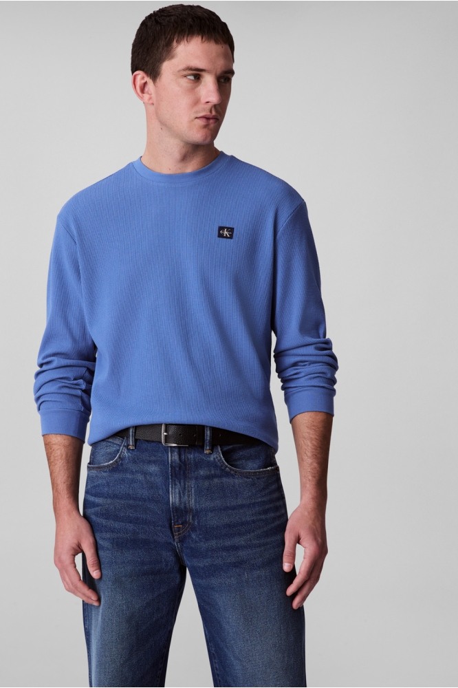 LS WAFFLE BADGE CREW LV040EM217 6PU DULL NILE BLUE